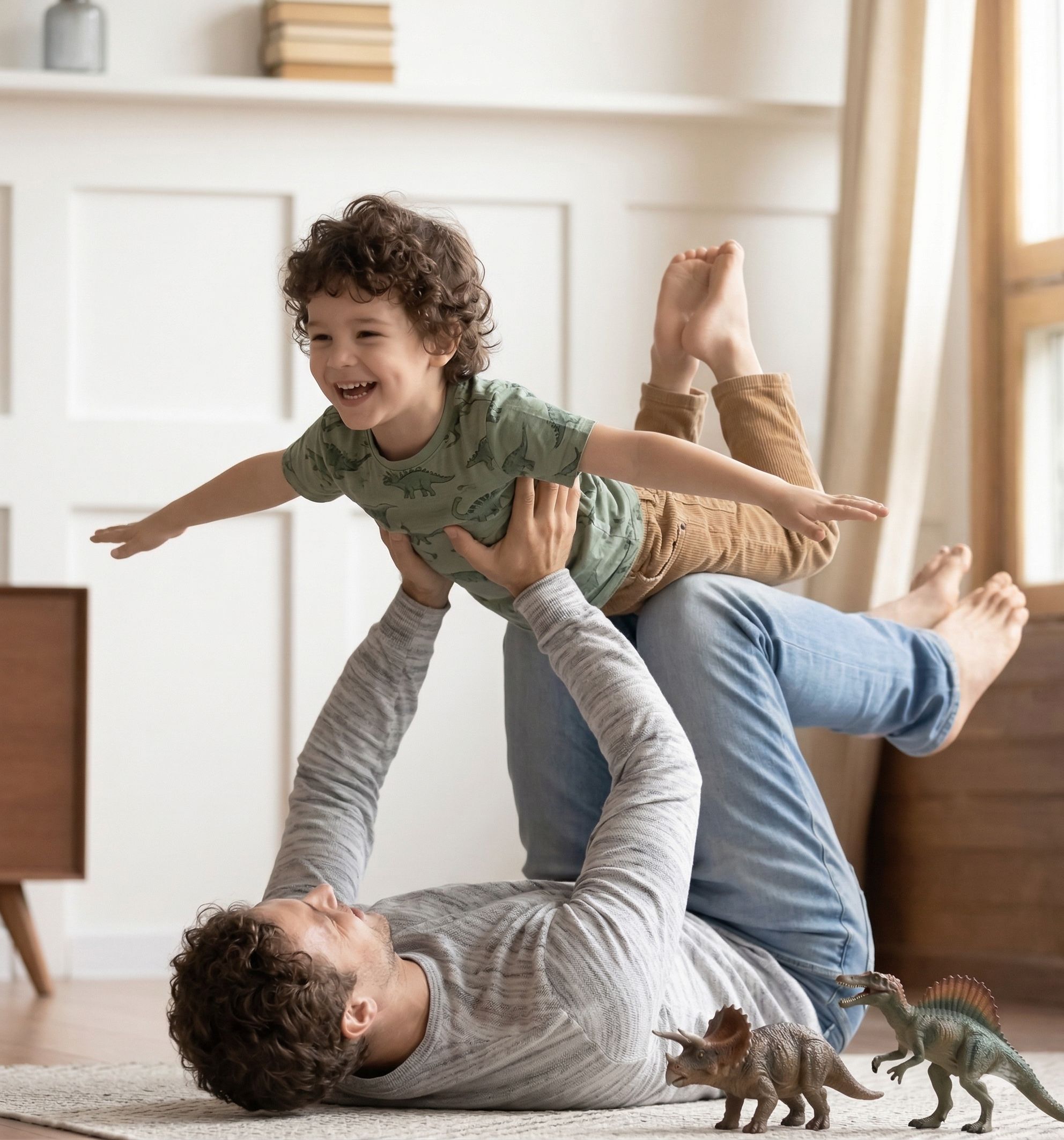 Family enjoying comfortable home