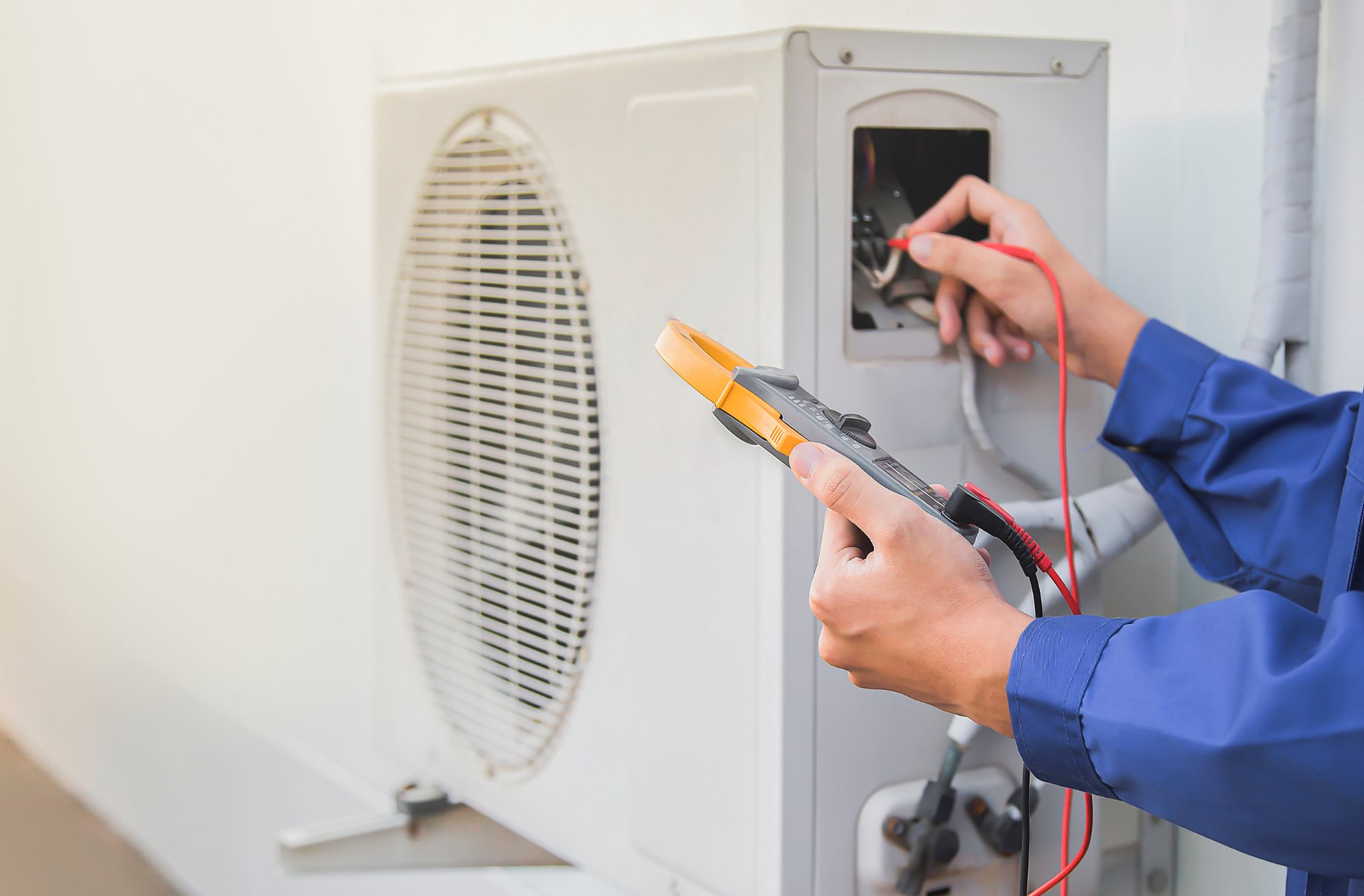 HVAC Technician Performing Diagnostics
